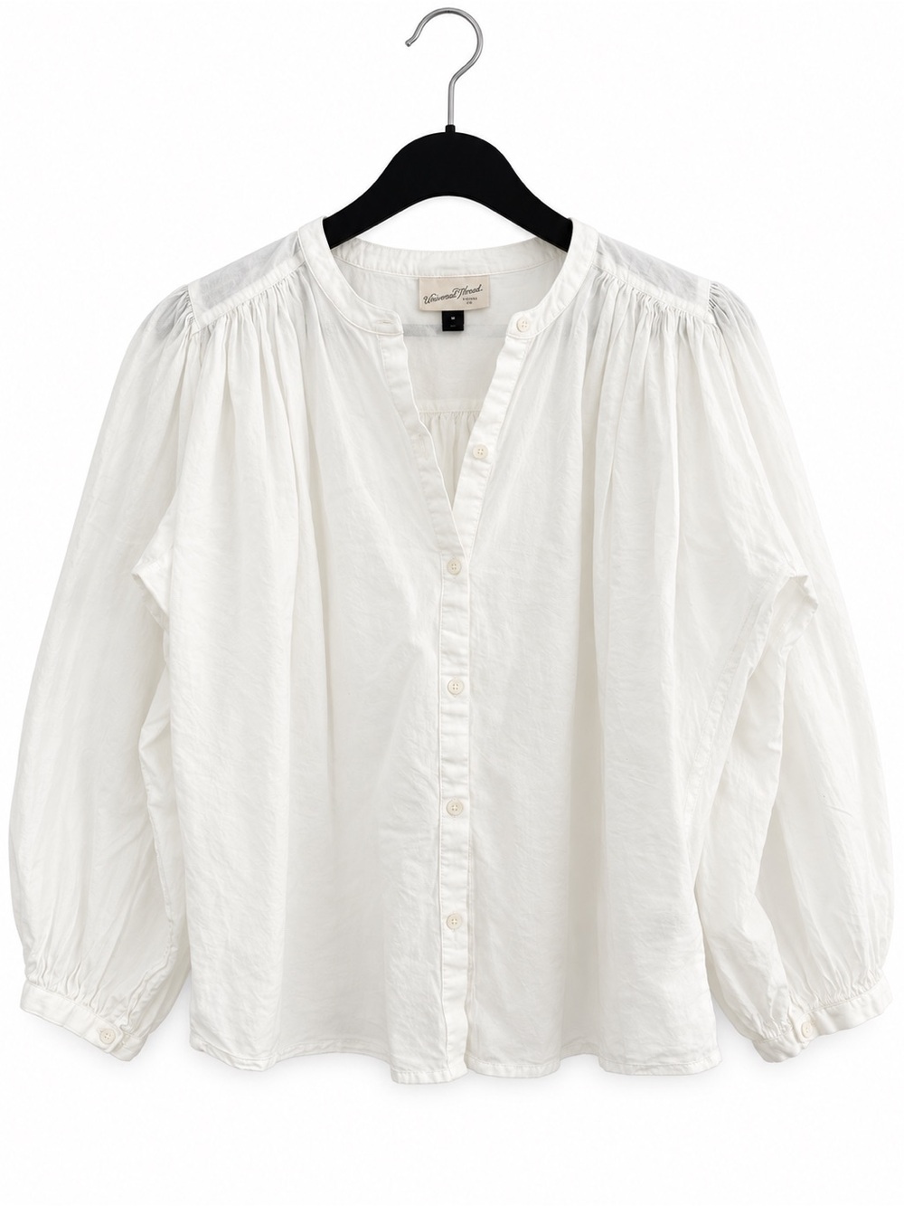 Universal Thread White Button-Front Peasant Blouse